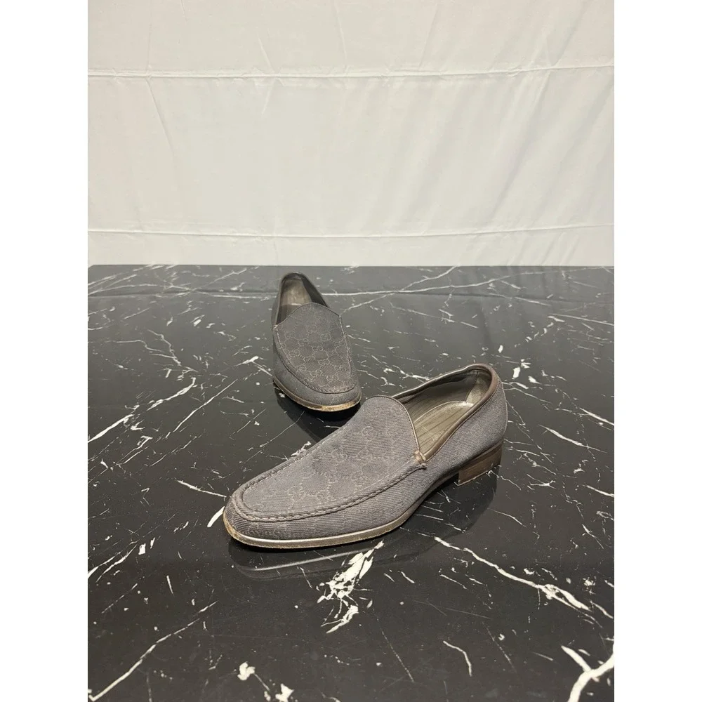 Gucci GG Monogram Loafers Shoes Mens Size 8.5 US Brown Vintage Tom Ford Era
